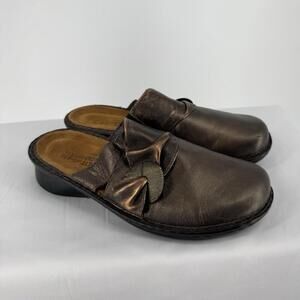 Naot shoes womens 8 brown leather slip on clogs boho comfort mules fall office